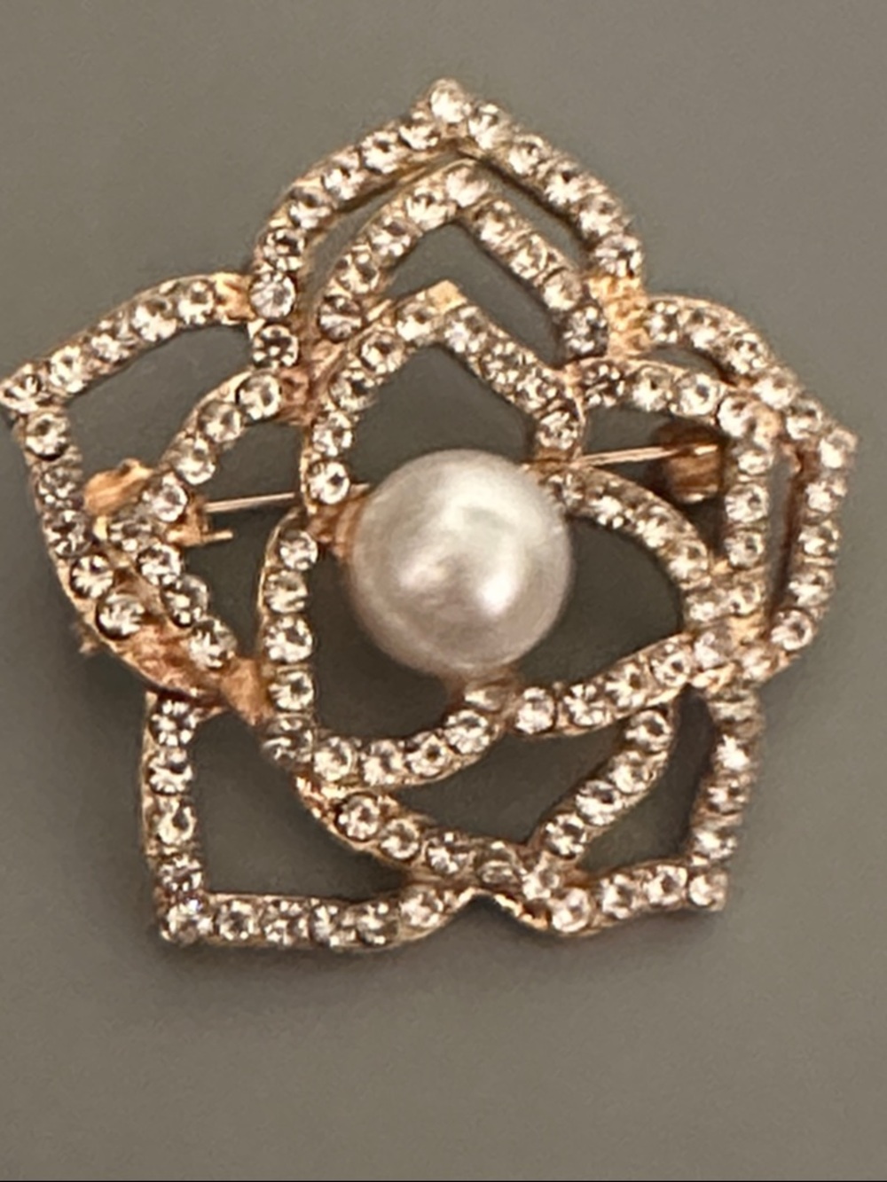 Gold-Tone Pearl & Crystal Floral Brooch - Women's Jewelry